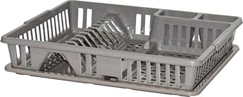 Sterling Ventures Premium Large Plastic Dish Drainer Rack12 Bay with Drip Tray and Cutlery Plate Holder (TAPLA), HD2209