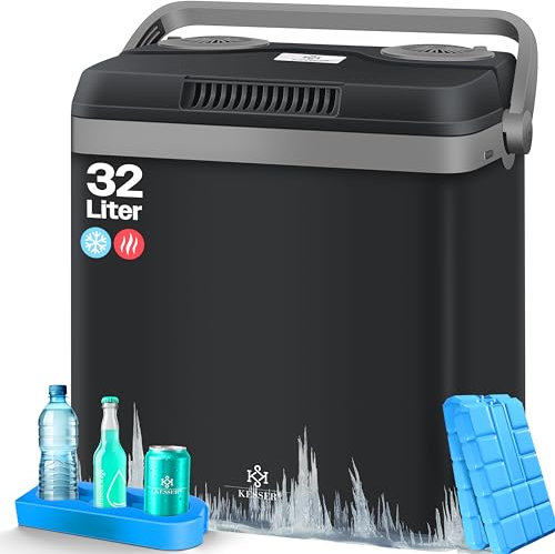KESSER® Frigorifero 32 Litri | Raffreddamento e Riscaldamento | Frigorifero termoelettrico 12 Volt e 230 Volt | Minifrigo | per Auto e Campeggio |incl. Pacchetti di raffreddamento | EEK A++