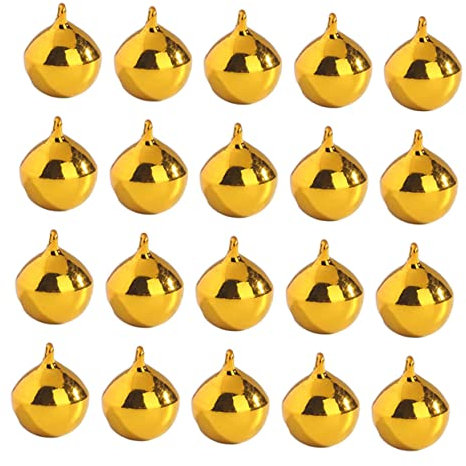 Operitacx 20stücke Kleine Weihnachtsglocken Horizontal Öffnend Vergoldet Kupfer Glockenanhänger für Bastelarbeiten und Schmuckdekoration