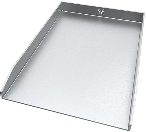 tuning-art EPL-18 Edelstahl Plancha Grillplatte Universal passend für Rösle, Weber Gasgrills u.v.m. | Lebensmittelecht | Rostfrei | Spülmaschienen geeignet | Fettablauflöcher, Größe:30x40cm Bulle