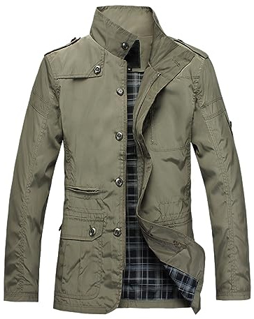 Deals Of The Day Uk Cocila Rain Coat Men Warm Fit Standing Collar Multi Pocket Windbreaker Casual Jacket Coat Winter Jackets For Men Long Men'S Lightweight Jacket Warehouse Clearance Bargains Sale