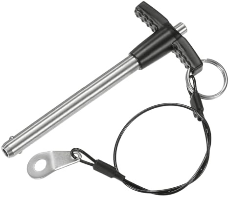 M METERXITY Perno Bloccaggio Maniglia T, 5/16 [8mm] Dia., Lunghezza Utilizzo 2-3/4 [70mm] Pulsante Rilascio Rapido Pin Bloccaggio Cavo Lanyard per Aviazione [Acciaio Inossidabile 304]