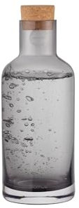 blomus Wasserkaraffe -Hydra- | Glaskaraffe mit Korkdeckel | 500 ml | Farbe Smoke | 8B x 21H cm | Wasserkrug