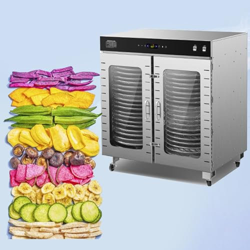 ZHJOPP Déshydrateur Alimentaire Professionnel, Machine de séchage de Viande 2400 W 30-90 °C, séchoir à Fruits à 40 Niveaux pour Viande séchée, Viande, Fruits, légumes (A)