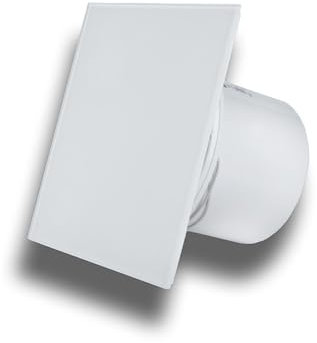 WC-Handel MMP - Ventilador de baño (cristal, 100 mm de diámetro, 100 funciones), color blanco mate