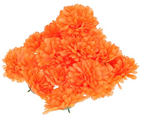 HAMPPLIES 20pezzi Fiori Artificiali Decorativi Da Ornamenti Finti Per Decorazioni Casa Ufficio e Feste Color Arancio Facili Da Manutenere