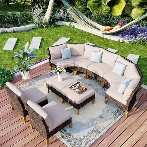 MFSTUDIO Polyrattan Gartenmöbel, Gartenlounge Outdoor, Wetterfest