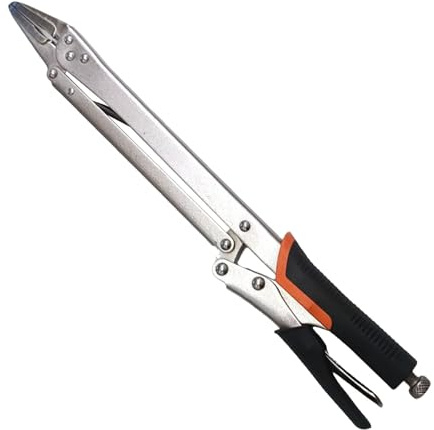 Gripzangen mit langer Reichweite, Gripzangen mit langer Reichweite,Lange Zange mit geraden Backen, 15 Zoll | Kfz-Werkzeug-Verbindungszange mit rutschfestem Griff, Reparatur-Schweißzange für Werkstatt