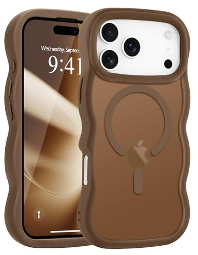Pepmune für iPhone 17 Pro Hülle Kompatibel mit MagSafe, Gold | Wellen Design TPU Bumper Stoßfest Schutzhülle. Magnetisch Handyhülle. Durchscheinend Silikon Case.