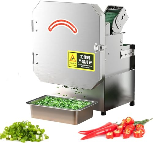 Cortadora eléctrica de verduras, procesadora y picadora de alimentos comercial, cortadora de cebolletas de alta resistencia, grosor ajustable de 1,5 a 35 mm, acero inoxidable de calidad profesional