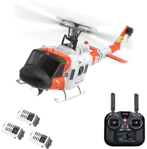 RCXTechPro YU Xiang F07S 6G UH-1 Huey RC Hubschrauber, 𝐆𝐏𝐒 8-Kanal 1:34 Bürstenloser Motor mit Optische Flusspositionierung und 3D-Flug Ferngesteuerter Helikopter für Erwachsene Hobbyisten -RTF