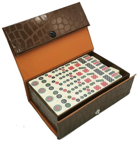 Juego de Mahjong Chino Compacto Portátil Con Almacenamiento Práctico