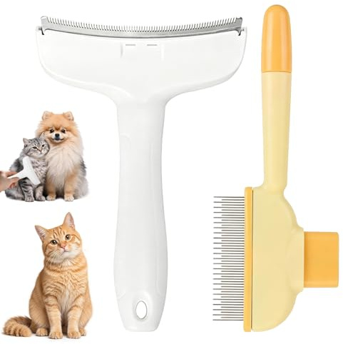 Heropen 2PCS Pet Deshedding Brush, Cat Brush Pet Hair Remover