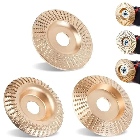 Disco Per Legno Smerigliatrice,Set Dischi Intaglio Legno per Smerigliatrice Angolare 3pcs Pro grade Kit Per Incisione E Sgrossatura Ceppi Disco Sagomatura E Lavorazione Del Legno Strumenti Lucidatura