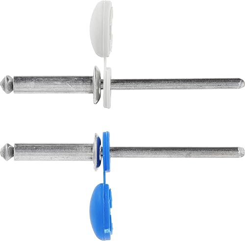Restagraf Rivets Épanouis avec Assortiment de Chapo en Blister pour Plaque d'Immatriculation, 4 à 4.2mm Poinçon, 8 à 11mm Épaisseur, Lot de 7