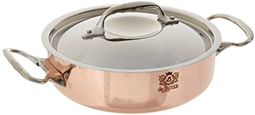 DE BUYER Prima Matera Poêle à sauce ronde en acier inoxydable avec couvercle 20,3 cm