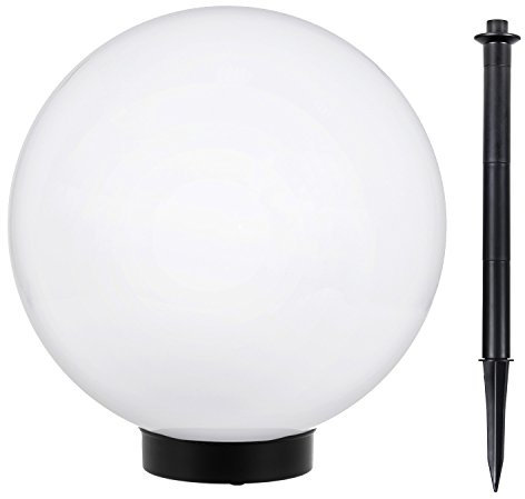 Green Blue Torce da giardino lampada solare sfera (Bianco, 1 pezzo - 25cm) Illuminazione d'accento