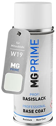 MG PRIME Autolack Spraydose für Mitsubishi W19 White Solid/Islandweiss | Basislack, Sprühdose 400ml