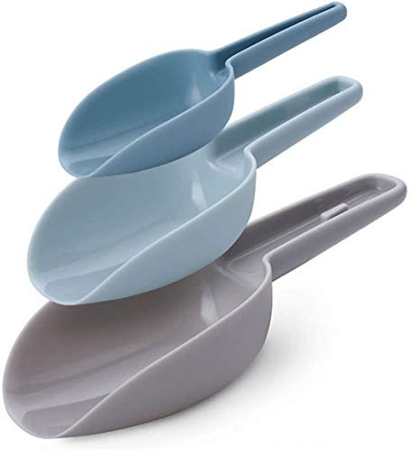 Amini Eisschaufel 3er-Set PP Kunststoff Eisschaufel Haushalts Mehlschaufel Popcornschaufel Mehrzweck verdickte Eisschaufel für Küchen Bars Buffets Partys Getreide Nüsse Gewürze (3er-Set)