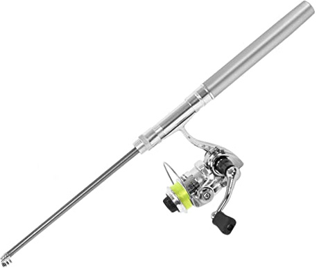 Taschen-Angelrute mit Rollenrad, ultraleichte Mini-Stift-Angelrute und Rollen-Combos Teleskop tragbar zum Meeresangeln zum Felsangeln zum Flussangeln