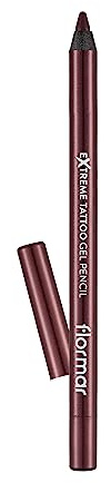 Flormar Extreme Tattoo Gel Pencil – tatueringseffekt eyeliner – intensivt pigmenterad glitter eyeliner penna – geleyeliner vattentät för ögonmakeup – 005 Very Berry