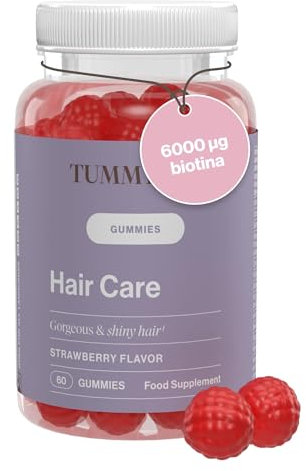 Hair Vitamins with 1000 mcg Biotin, Hair Growth Gummies with Zinc, Selenium, Iodine, and Other Essential nutrients, Strawberry Flavor, 60 Gummies, Tummy Tox Hair Care