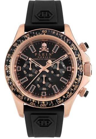 Philipp Plein Herren Uhr Chrono Quarz NOBILE Racing Silikon