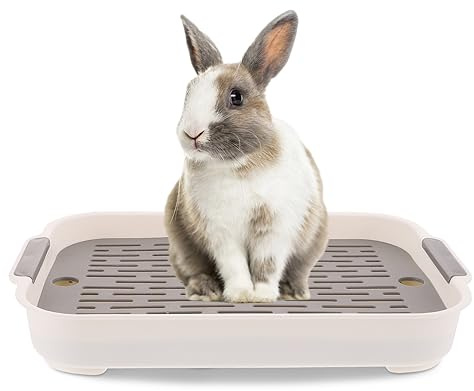 iplusmile Caja de Arena para Conejos Jaula - Bandeja de Basura de Conejo de Esquina de Inodoro de Esquina - Esquina Orinal Pequeño para Mascotas Caja