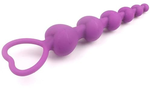 Plug Anale Perles de coeur Plug Anal Doux Anus Jouets Grosses Boules Silicone G-Spot Stimulant Butt Plugs Couple Adulte Sexy (Violet)