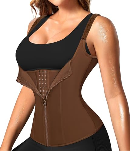 Nebility Waist Trainer for Women Corset Shapewear with Zipper Women's Waist Cincher Tank Top with Adjustable Straps…