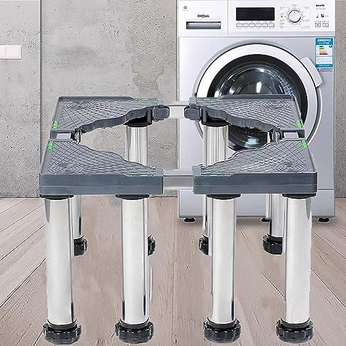 BDXZJ Waschmaschine Sockel Verstellbare Rostfreier Podest für Waschmaschine Trockner Kühlschrank Gefrierschrank 4/8/12 Standfüßes Waschmaschinen Untergestell 8 Feet,19-22cm