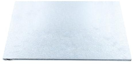 Culpitt 12 x 9 Silver Cake Boards, Oblong - 10 Pack | 3mm Hardboard, 30.5 x 23.0cm Each, Fits 9 x 6 Fruit Cake Or 10 x 7 Sponge, Lightweight Yet Strong
