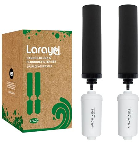 Filtre à eau par gravité Larayci pour Berkey® BB9-2® et filtres au fluorure PF-2® (4 pièces)