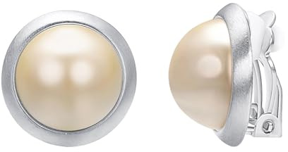 Vogem Vintage Clip On Pearl Earrings for Women Round Freshwater Pearl Non Pierced Earrings Simulated Pearl Clip on Earrings Jewellery Present
