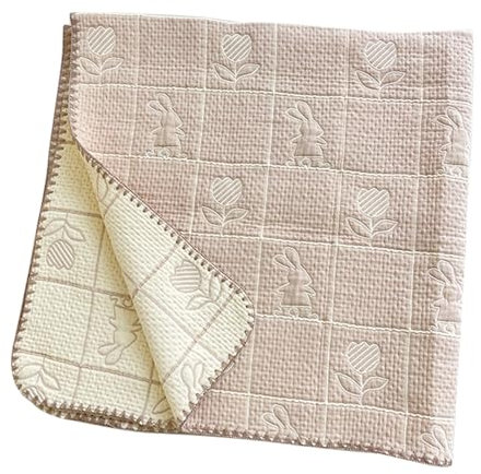 WELLDOER Babydecke, Wickeldecken, Baumwoll-Steppdecke, doppelseitig, Baby-Wickeldecke, Outdoor-Reisedecke, Baby-Wickeldecke, Duschgeschenk