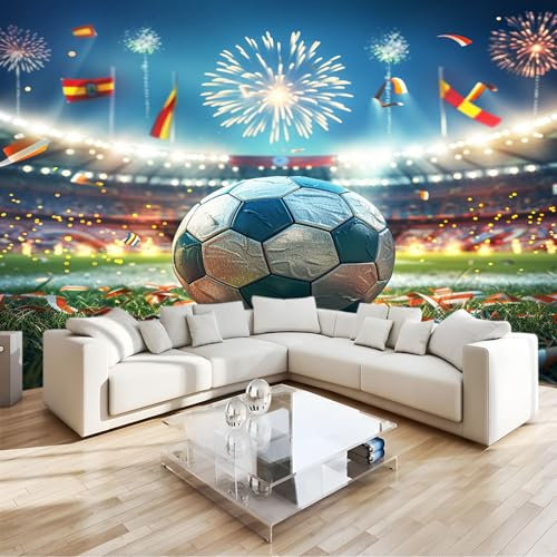 Non-Woven Fleece Football Field Photo Wallpaper Wall Mural Kids Aldult Teenager Bedroom Photo Mural Home Poster Decoration 400 x 280 cm