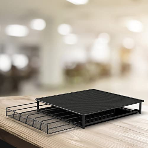 Cajones para cápsulas de café, soporte para cápsulas de café, base de cafetera, caja de almacenamiento para almacenar bolsas y cápsulas de café (39 x 35 x 7,5 cm, 36 cápsulas, negro)