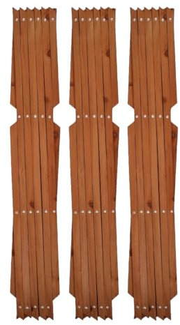 KANTA 3 x Garden Expanding Wooden Trellis Expandable Trellises Aluminum Riveted Each Piece Expands to 180cm x 60cm Climbing Plants Support