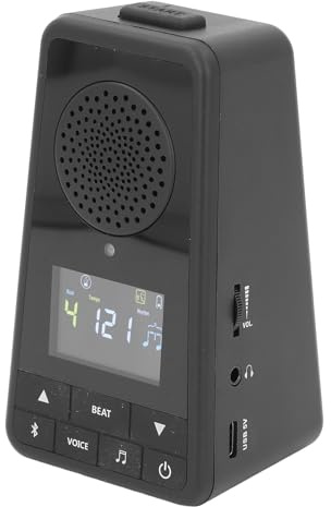 Digitales Metronom, 2-in-1 Elektronisches Universal-Metronom mit Lautsprecher, Stimmzählung, Wiederaufladbares Bluetooth-Lautsprecher-Metronom für Gitarre, Klavier, Violine