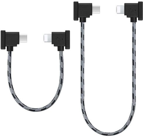 1FT+0.5FT(2 pack) USB C to IOS Remote Controller Cable for DJI Mavic 3, Mini 2, Mini 3 Pro, Mini 4 Pro,Air 2S,Mavic Air 2,DJI RC-N1, DJI Drone to Phone/Tablet Cable 90 Degree OTG Data Cord Accessories