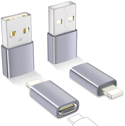 BRV Explorer Adaptador USB C a Lightning (2 Pack) & Adaptador USB a Tipo C (2 Pack), Adaptador USB C para iPhone 14/13/12/11, iPad, AirPods Pro(No para Audio/OTG)