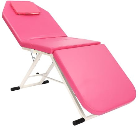 TouTToNG Massagebett 3 Zonen Klappbar Massageliege, Wasserdichten Kosmetikliege mit Kopfstütze bis 551,15 Pfund Stahl Rosa