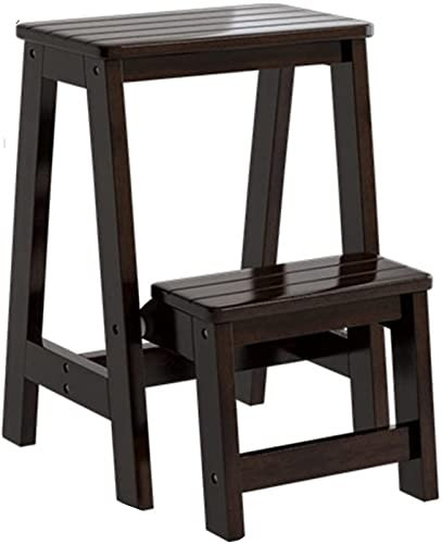 XCHSXYL Kletterhocker für den Innenbereich, tragbarer Tritthocker 2-in-1, multifunktionaler klappbarer Tritthocker, 2-Stufen-Leiterhocker aus Holz, multifunktionaler Leiterhocker, Air Ben Seat, Allz
