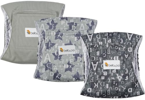 BELLA & PAL Pañales Reutilizables para Perros Machos, 3 x Pañales Lavables Banda para Vientre Para Perros Machos, Bragas Sanitarias para Perros Machos Pequeños y Cachorros, Absorbentes y Ajustable, XS