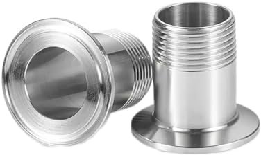 BKGWCSOR 1pc 1/4 1/2 3/4 1 BSPT Male Thread x 1.5 2 Tri Clamp SS304 Stainless Steel Pipe Fittings(TC 64MM_1-1/2)