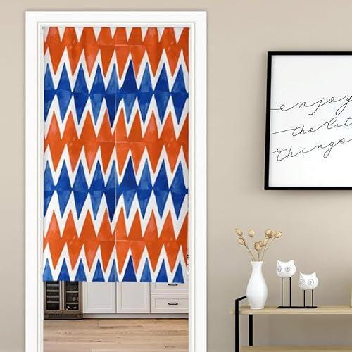 Küchenvorhänge Orange Sky Blue Scheibengardinen Polyester Vorhänge Kurz Waschbar Raumteiler Vorhang Türvorhang Langlebig Küchenvorhang Kurze Gardinen Verdickung Tür Vorhang 80x200cm