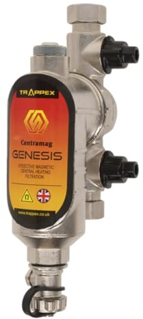 Trappex Genesis Magnetic Central Heating Filter, 3/4 inch, Brass Construction with Valves