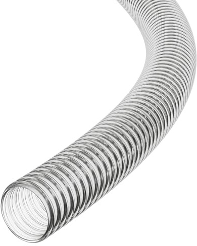 38mm - 20 Metre Long Clear Corrugated Flexible Pond Hose Fish Garden Filter Pump Marine Flexi Pipe