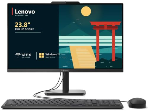 Lenovo 24 Ordinateur de bureau tout-en-un 23,8 pour bureau à domicile, 8 Go de RAM DDR4, SSD PCIe 512 Go, processeur Intel 8 cœurs i3-N305, Lifetime Office 365 pour Web, FHD AIO PC, WiFi 6, BT 5.2