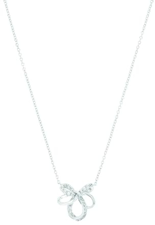 Amor Kette mit Anhänger 925 Sterling Silber Damen Halsschmuck, mit Zirkonia synth., 42+3 cm, Weiß, Kommt in Schmuck Geschenk Box, 2039964